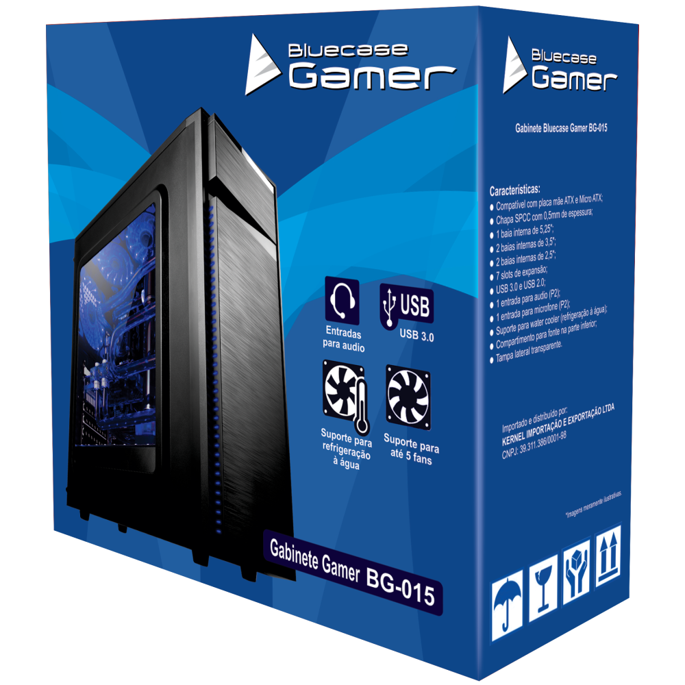 Gabinete Atx Gamer Bg Preto Bluecase Canoas Rs