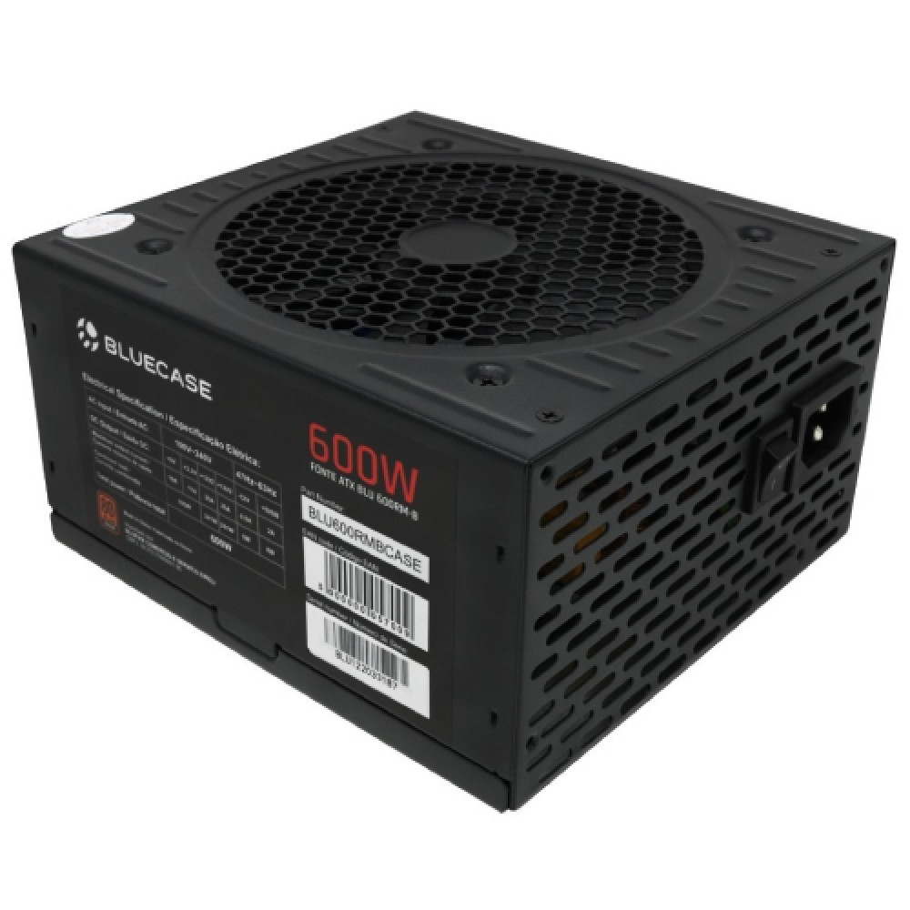 Fonte ATX 600W Reais 80 Plus Bronze BLU600R B Bluecase Canoas RS