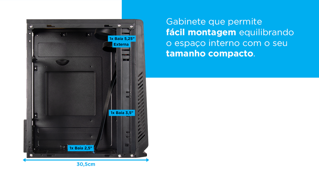 Gabinete ATX COC502BK Preto Compact Fortrek Canoas RS