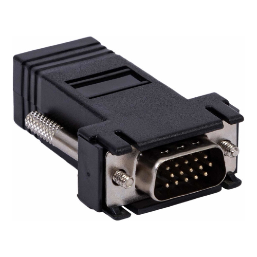 Adaptador Extensor Vga Macho Para Conector De Rede Rj F Mea Cat E