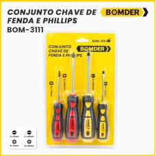 Conjunto Chave De Fenda E Philips  Bom-3111 Bomder
