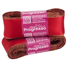 Fita Cetim Ourola Dourada Nº 9 38mm Vermelho 10 Metros Progresso