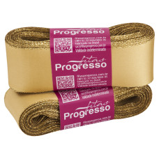 Fita Cetim Ourola Dourada Nº 9 38mm Ouro 10 metros Progresso