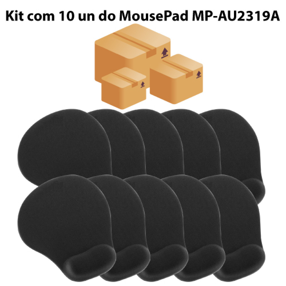 Mouse PAD Ergonomico com Apoio em GEL EXBOM Preto - Mouse Pad