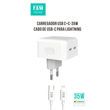 Carregador Usb C-Cabo Usb-C Para Lightning 35W Fkt-Pd565 Fam Prime