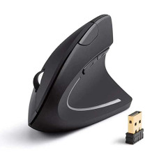 Mouse Optico Sem Fio Preto Ergonomico Vertical Jsy05 Economy