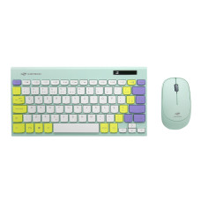 Kit Teclado e Mouse Sem Fio K-W71GN Verde TKL C3Tech