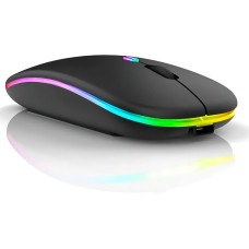 Mouse Ergonomico Recarregável Rgb Preto Sem Fio Ka-618 Kapbom