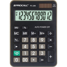 Calculadora de Mesa com Carregamento Solar 12 Digitos Pc286 Procalc