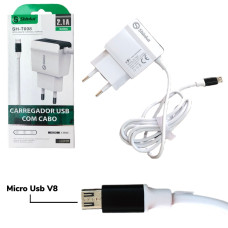 Carregador 1 Usb e V8 Turbo 2.1A Sh-T008 Shinka