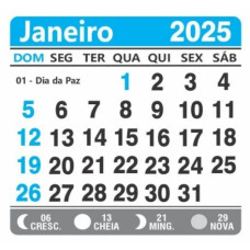 Mini Calendário 2025 Para Imã Geladeira Azul 100 unidades Destacados