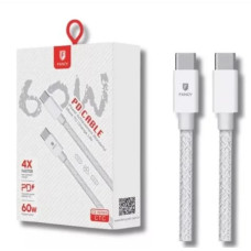 Cabo USB-C 2M Branco Turbo Carga CTC Fancy