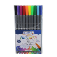 Caneta Hidrográfica Fine Liner 10 Cores FI0001 BRW