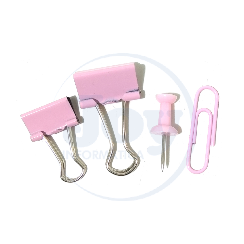 Kit Escritório Rosa Clips Prendedor E Alfinete Vmp Canoas Rs 7488