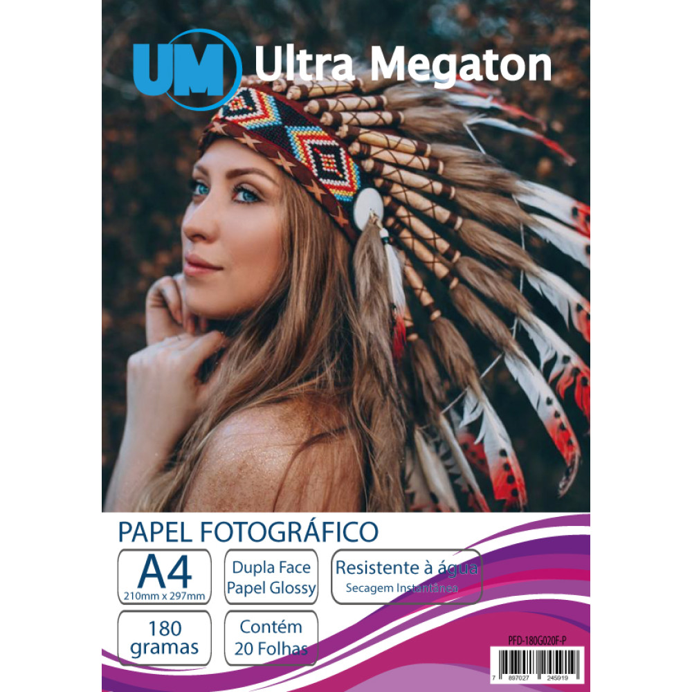 Papel Fotográfico Glossy Dupla Face A4 180g 20 Folhas Ultra Megaton 2006 Canoas Rs 6713