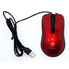 Mouse USB C/ Fio 1600 DPI Vermelho SH-MO-752 Shinka